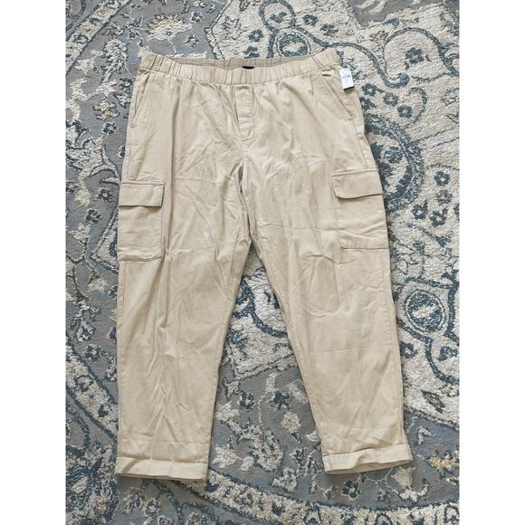 Gap Women’s XXL Khaki Cargo Pants Pull-On Stretch Casual Utility Jogger Trendy